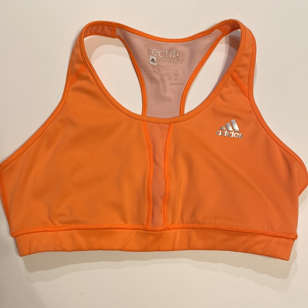 (L) Adidas techfit climacool sports bra mesh orange Women’s Large -Want $10 off?